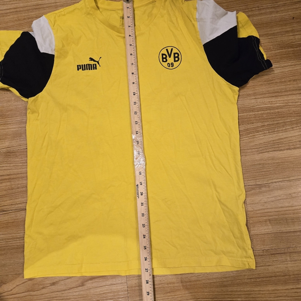 Puma BVB 09 Borussia Dortmund Yellow T-Shirt with Black and White Size L - Picture 5 of 9